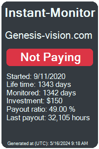 genesis-vision.com Monitored by Instant-Monitor.com