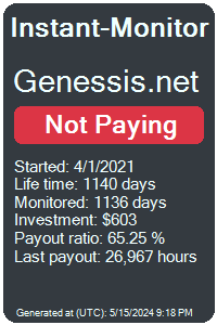 genessis.net Monitored by Instant-Monitor.com