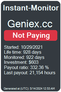 geniex.cc Monitored by Instant-Monitor.com