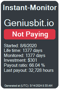 geniusbit.io Monitored by Instant-Monitor.com