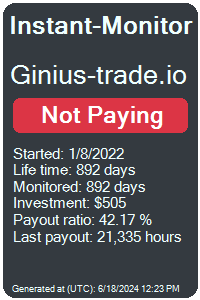 ginius-trade.io Monitored by Instant-Monitor.com