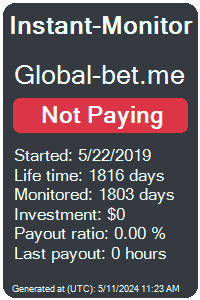 global-bet.me Monitored by Instant-Monitor.com