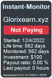 glorixearn.xyz Monitored by Instant-Monitor.com