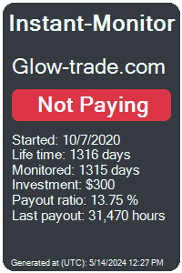 glow-trade.com Monitored by Instant-Monitor.com