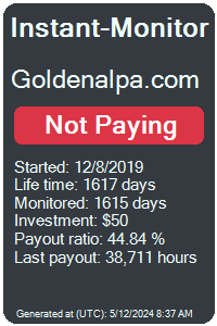 goldenalpa.com Monitored by Instant-Monitor.com