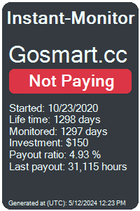 gosmart.cc Monitored by Instant-Monitor.com