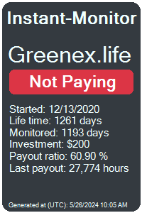 greenex.life Monitored by Instant-Monitor.com
