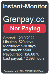 grenpay.cc Monitored by Instant-Monitor.com