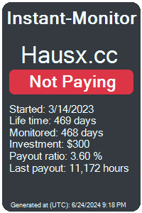 hausx.cc Monitored by Instant-Monitor.com