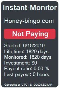 honey-bingo.com Monitored by Instant-Monitor.com