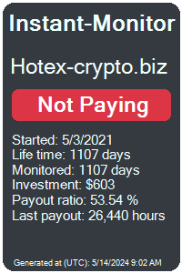 hotex-crypto.biz Monitored by Instant-Monitor.com