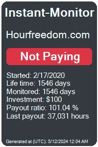 hourfreedom.com Monitored by Instant-Monitor.com