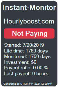 hourlyboost.com Monitored by Instant-Monitor.com
