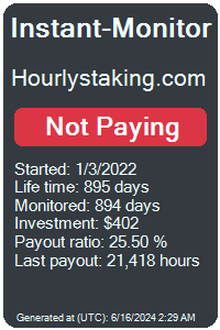 hourlystaking.com Monitored by Instant-Monitor.com