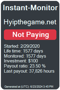 hyipthegame.net Monitored by Instant-Monitor.com