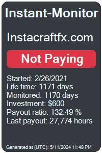 instacraftfx.com Monitored by Instant-Monitor.com