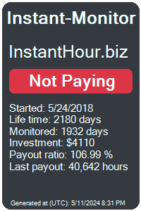 instanthour.biz Monitored by Instant-Monitor.com