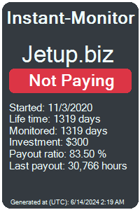 jetup.biz Monitored by Instant-Monitor.com