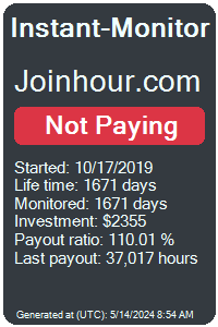 joinhour.com Monitored by Instant-Monitor.com