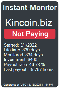 kincoin.biz Monitored by Instant-Monitor.com