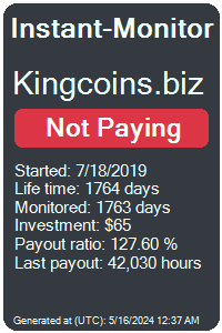 kingcoins.biz Monitored by Instant-Monitor.com