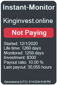 kinginvest.online Monitored by Instant-Monitor.com