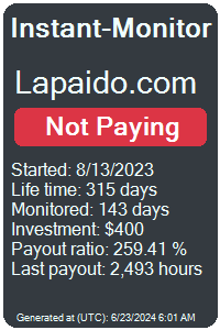 lapaido.com Monitored by Instant-Monitor.com