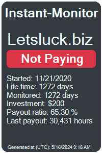letsluck.biz Monitored by Instant-Monitor.com