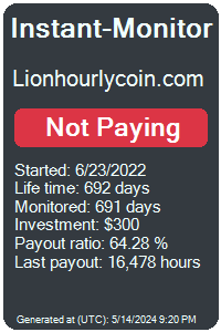 lionhourlycoin.com Monitored by Instant-Monitor.com