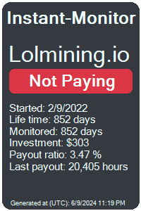 lolmining.io Monitored by Instant-Monitor.com