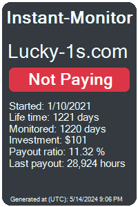 lucky-1s.com Monitored by Instant-Monitor.com