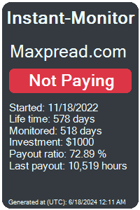 maxpread.com Monitored by Instant-Monitor.com