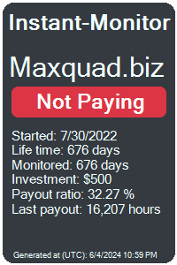 maxquad.biz Monitored by Instant-Monitor.com