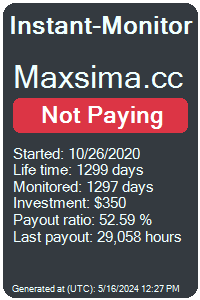 maxsima.cc Monitored by Instant-Monitor.com