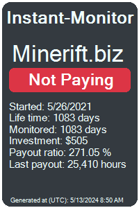 minerift.biz Monitored by Instant-Monitor.com
