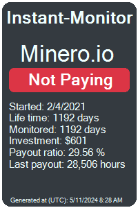 minero.io Monitored by Instant-Monitor.com