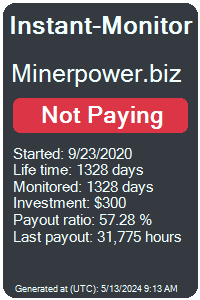 minerpower.biz Monitored by Instant-Monitor.com