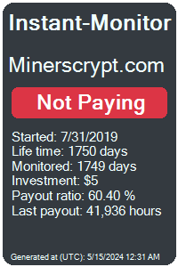 minerscrypt.com Monitored by Instant-Monitor.com