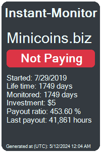 minicoins.biz Monitored by Instant-Monitor.com