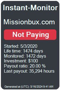 missionbux.com Monitored by Instant-Monitor.com