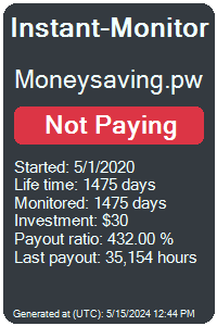 moneysaving.pw Monitored by Instant-Monitor.com