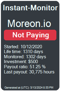 moreon.io Monitored by Instant-Monitor.com