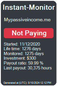 mypassiveincome.me Monitored by Instant-Monitor.com