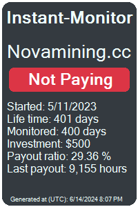 novamining.cc Monitored by Instant-Monitor.com