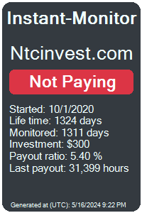 ntcinvest.com Monitored by Instant-Monitor.com