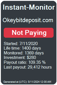 okeybitdeposit.com Monitored by Instant-Monitor.com