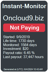 oncloud9.biz Monitored by Instant-Monitor.com
