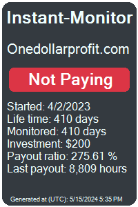 onedollarprofit.com Monitored by Instant-Monitor.com