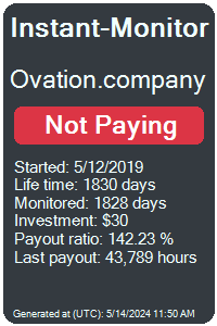ovation.company Monitored by Instant-Monitor.com