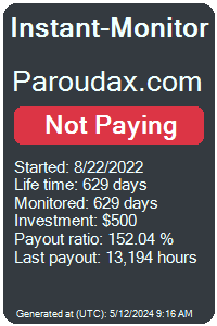 paroudax.com Monitored by Instant-Monitor.com